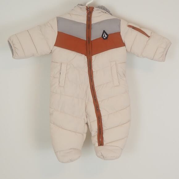 Volcom Baby Snowsuit 3/6 Months Unisex Baby Polyester Shell Faux Fur Zipper Up - Picture 1 of 11